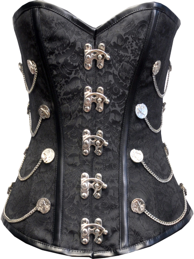 Corsage Vollbrust Steampunk schwarz
